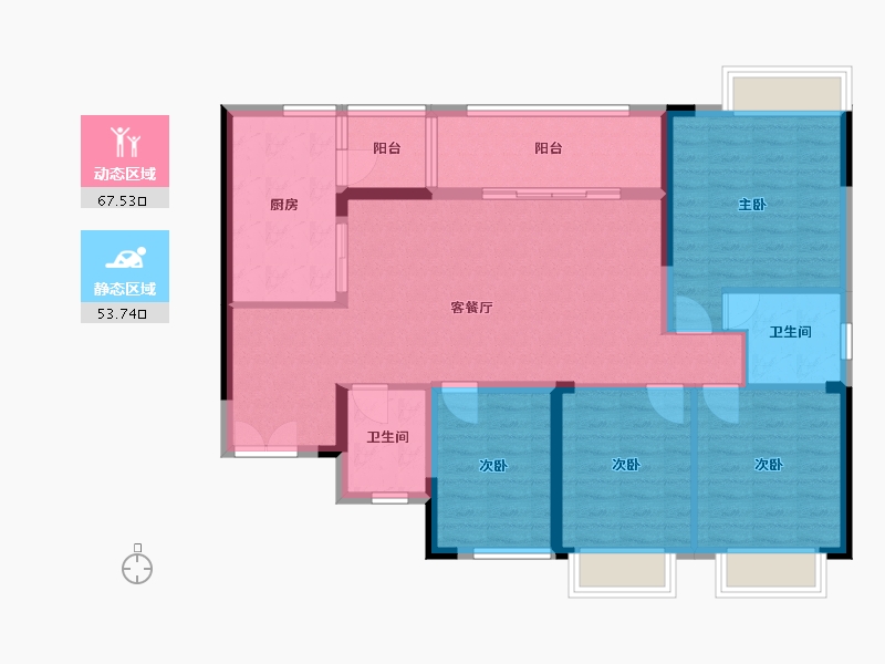 贵州省-黔东南苗族侗族自治州-惠邦学府世家-109.67-户型库-动静分区