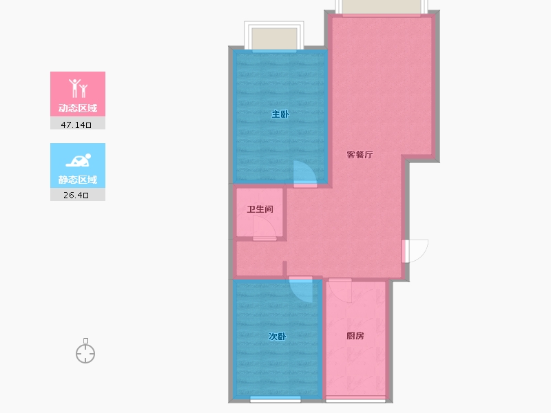 内蒙古自治区-通辽市-北京观筑-75.18-户型库-动静分区