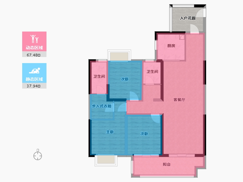 湖北省-黄冈市-邻江公馆-99.92-户型库-动静分区