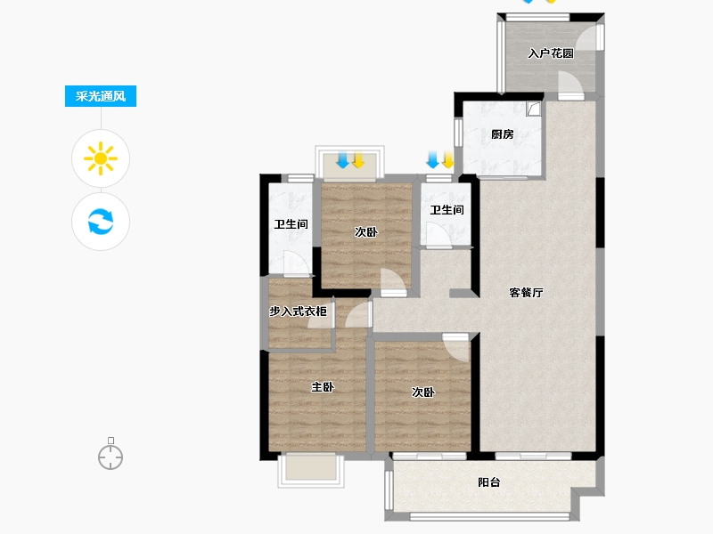 湖北省-黄冈市-邻江公馆-99.92-户型库-采光通风