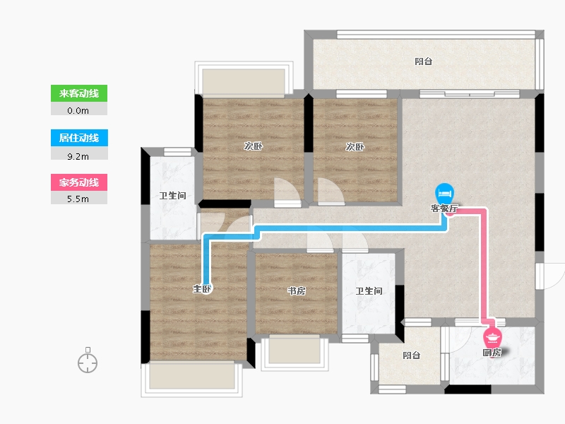 广西壮族自治区-桂林市-兴进交投江山樾小区-105.40-户型库-动静线