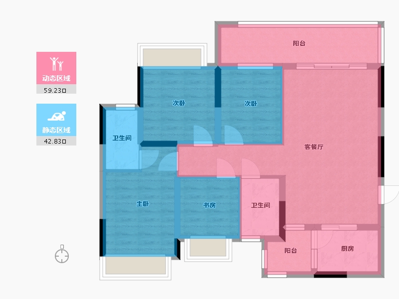 广西壮族自治区-桂林市-兴进交投江山樾小区-105.40-户型库-动静分区