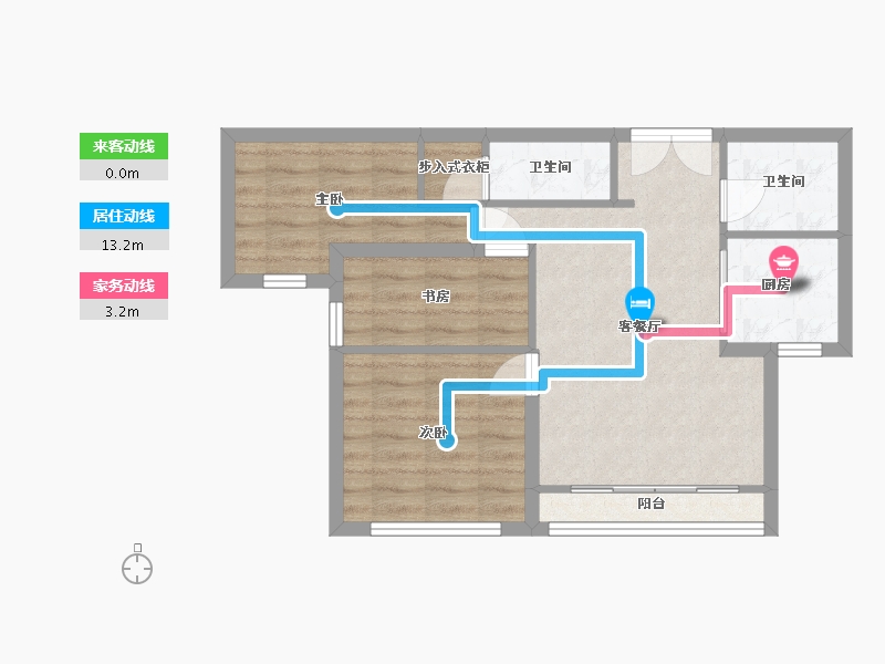 甘肃省-兰州市-温商金城北岸-93.60-户型库-动静线