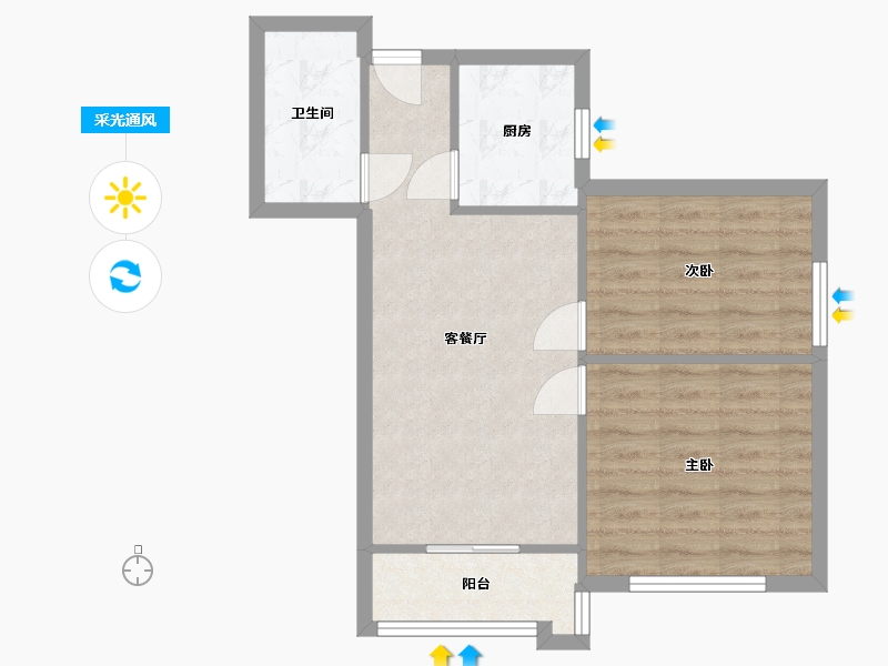 河北省-廊坊市-东贸国际花园-62.50-户型库-采光通风