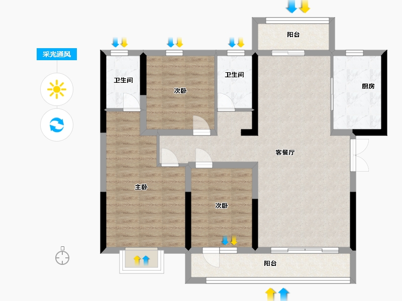 河南省-南阳市-建控江山汇-92.00-户型库-采光通风