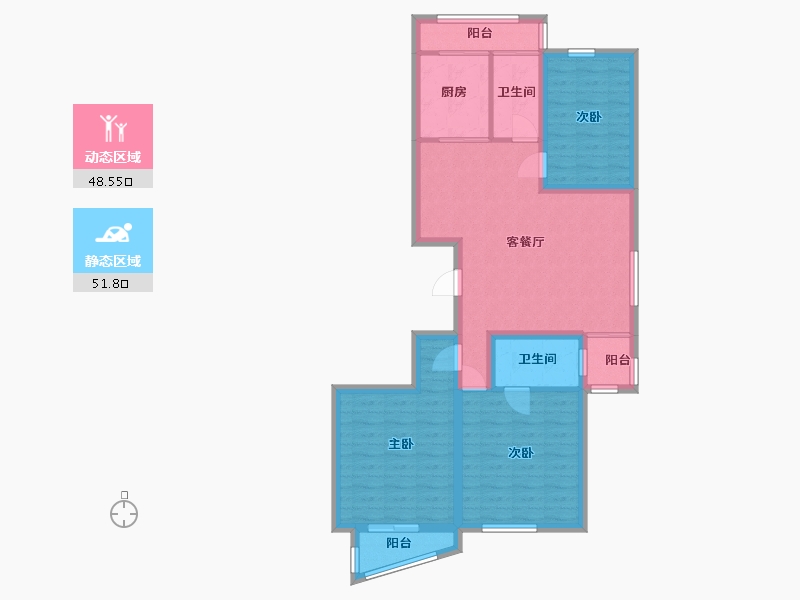 山东省-青岛市-恒苑小区-112.35-户型库-动静分区