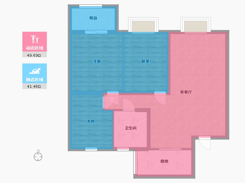 河北省-张家口市-红旗北郡-82.00-户型库-动静分区