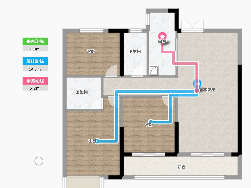 山东省-菏泽市-龙翔南湖公馆-101.07-户型库-动静线