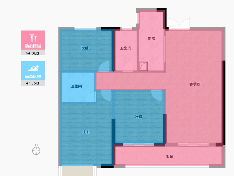 山东省-菏泽市-龙翔南湖公馆-101.07-户型库-动静分区