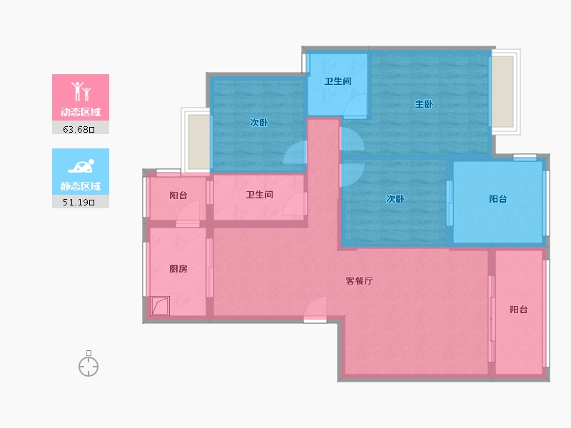 湖南省-邵阳市-福星御景城-132.00-户型库-动静分区