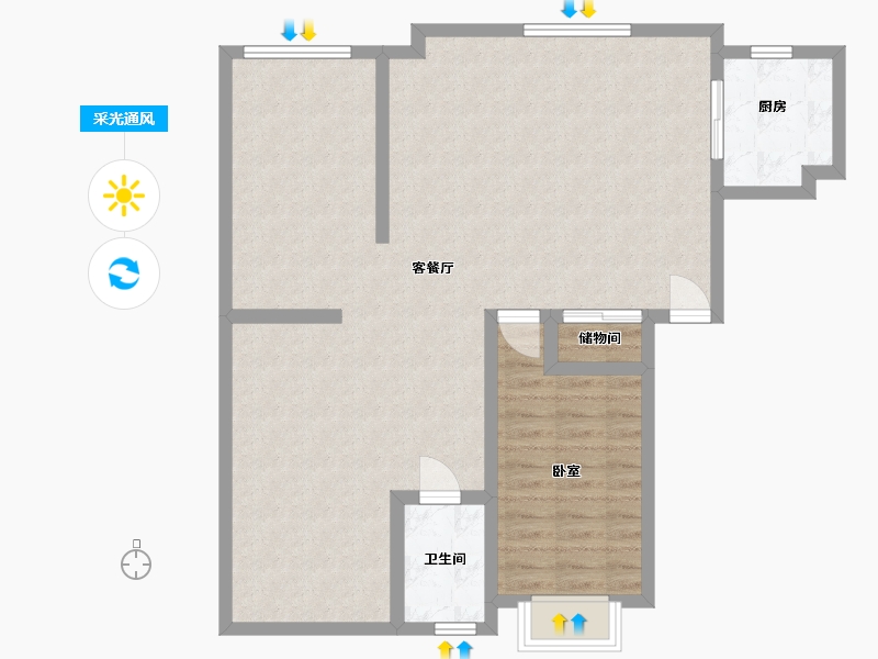 福建省-厦门市-水晶湖郡-110.58-户型库-采光通风