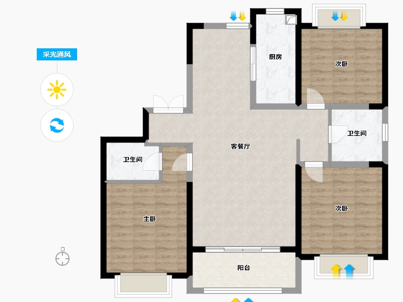 山西省-运城市-建龙龙祥苑-112.00-户型库-采光通风