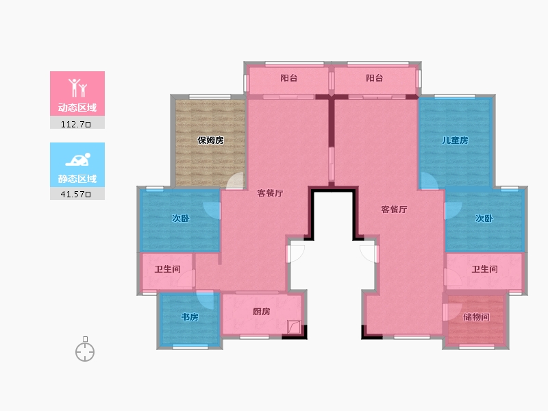 浙江省-湖州市-德清千龙茗苑-160.00-户型库-动静分区