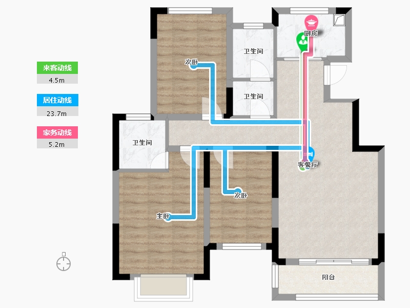 江西省-南昌市-中煤凯旋湾-86.05-户型库-动静线