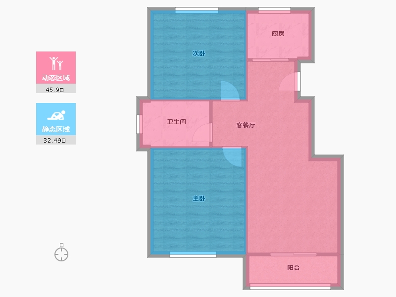 江苏省-南通市-汇智嘉园-75.77-户型库-动静分区