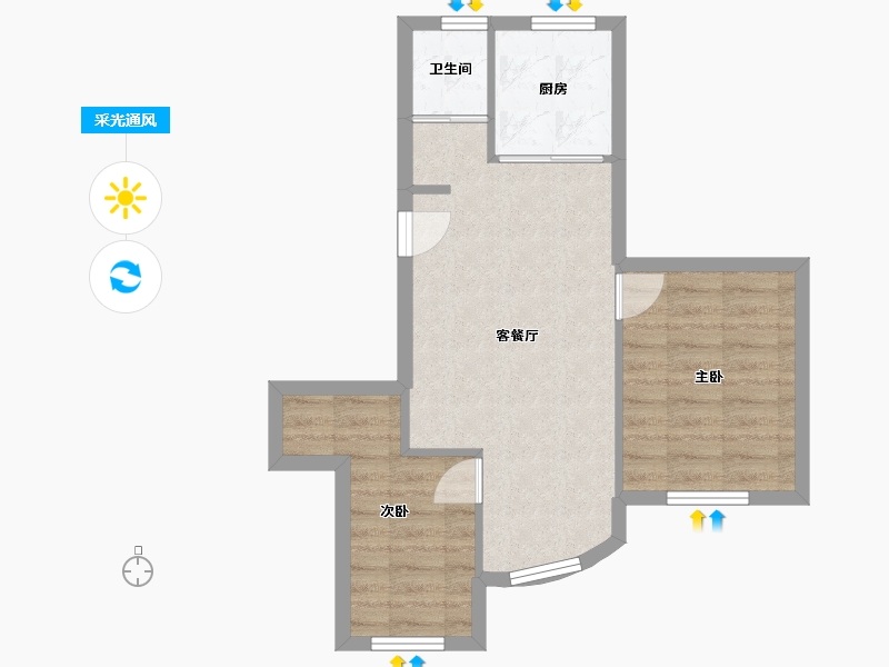 上海-上海市-通波小区-51.24-户型库-采光通风