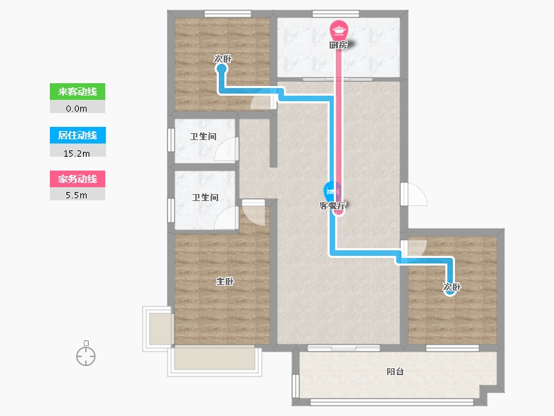 河南省-信阳市-清华园-132.96-户型库-动静线