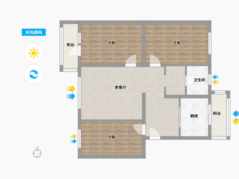 河北省-廊坊市-阳光小区东区-91.20-户型库-采光通风