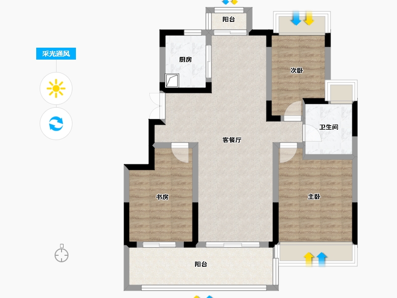 江苏省-苏州市-阳光诚域-89.11-户型库-采光通风