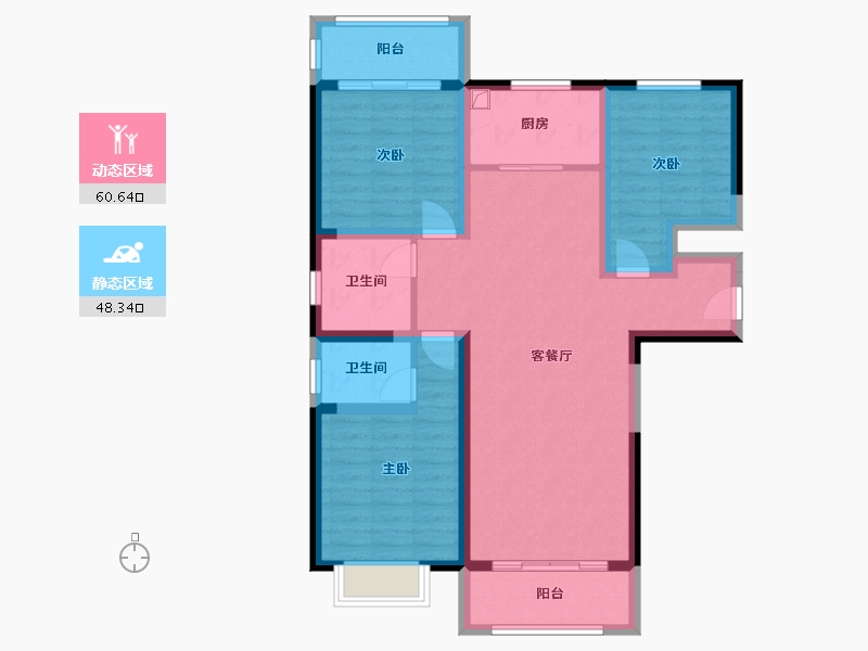 河南省-新乡市-锦泰盛苑住宅小区-108.74-户型库-动静分区