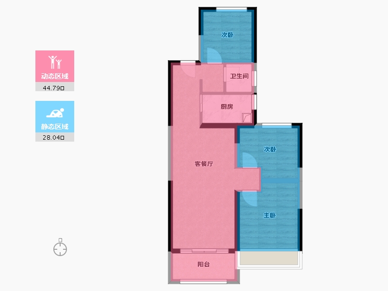 河南省-郑州市-亚星环翠居-72.98-户型库-动静分区