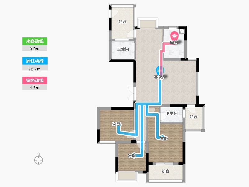 浙江省-嘉兴市-缔艺家园-98.00-户型库-动静线