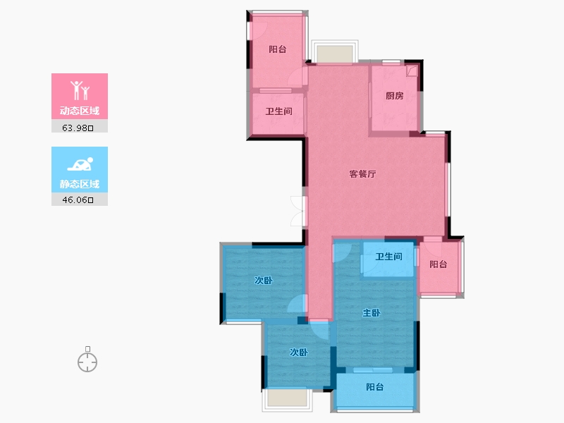 浙江省-嘉兴市-缔艺家园-98.00-户型库-动静分区