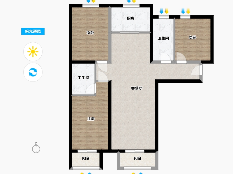 河北省-保定市-新一代-C区-108.84-户型库-采光通风