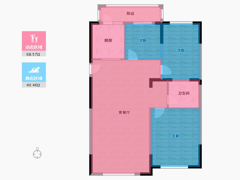 黑龙江省-七台河市-鑫源帝景-104.80-户型库-动静分区