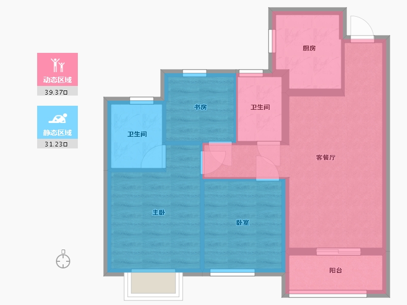 浙江省-杭州市-璟涛湾-72.00-户型库-动静分区