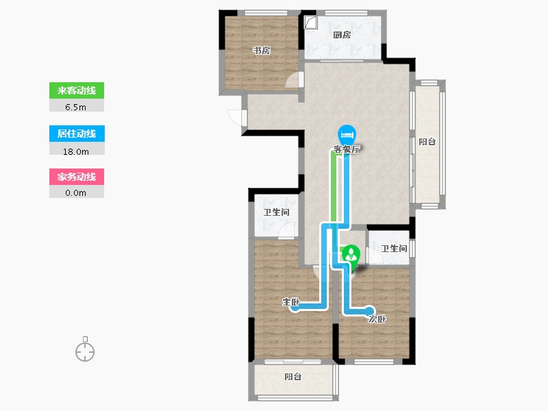 浙江省-宁波市-时代江湾-106.00-户型库-动静线