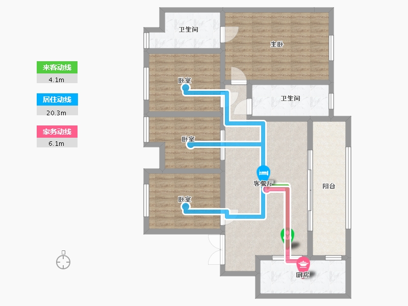 重庆-重庆市-海棠国际万古里-121.00-户型库-动静线