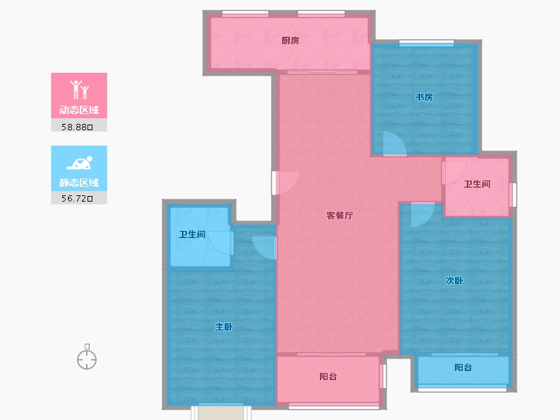 江苏省-无锡市-马鞍苑1区-101.60-户型库-动静分区