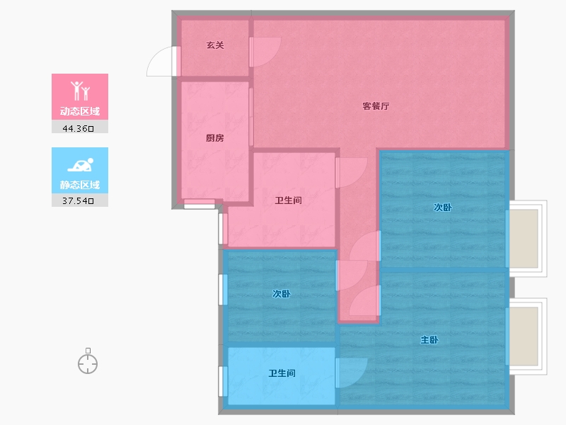 湖北省-武汉市-武汉诺德逸园-78.40-户型库-动静分区