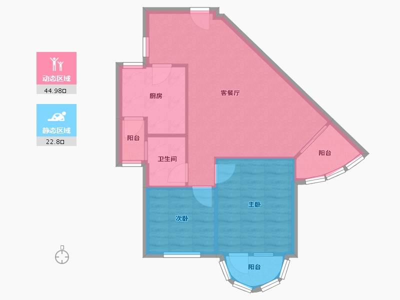 广东省-东莞市-广贸大厦-56.84-户型库-动静分区