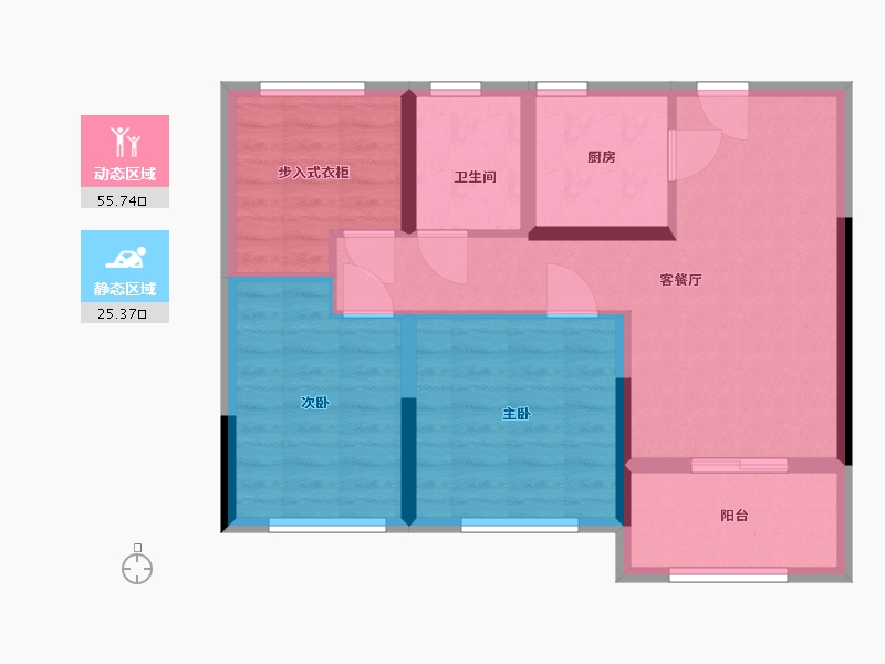 江苏省-徐州市-侯集新园-72.00-户型库-动静分区