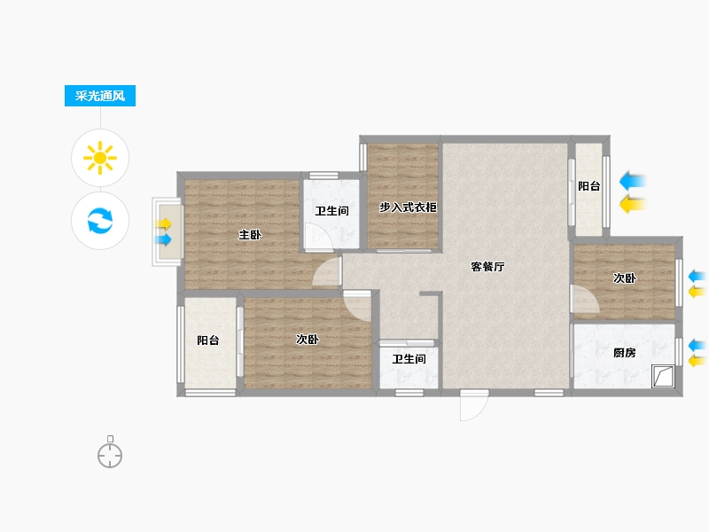 浙江省-杭州市-金西湘景苑9幢-120.00-户型库-采光通风