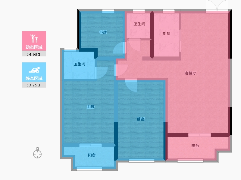 江苏省-宿迁市-庭瑞紫园-96.00-户型库-动静分区