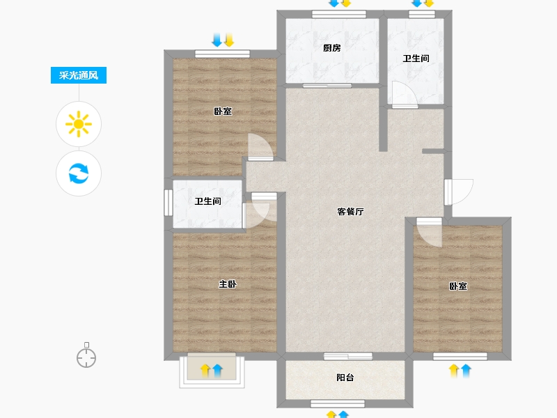 河北省-沧州市-君悦府-98.40-户型库-采光通风