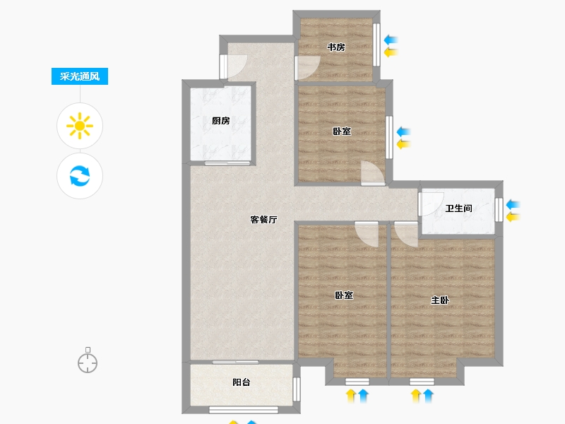 江苏省-南京市-21世纪国际公寓-西区-85.60-户型库-采光通风