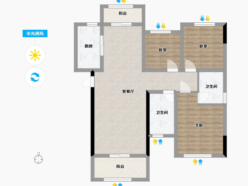 江西省-吉安市-浩城天骄-98.34-户型库-采光通风