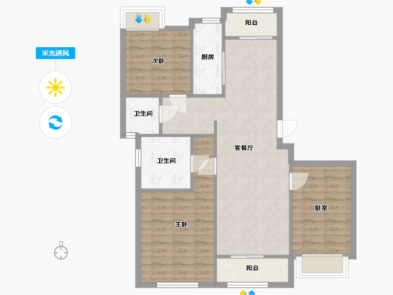 江苏省-盐城市-锦绣华府-94.08-户型库-采光通风