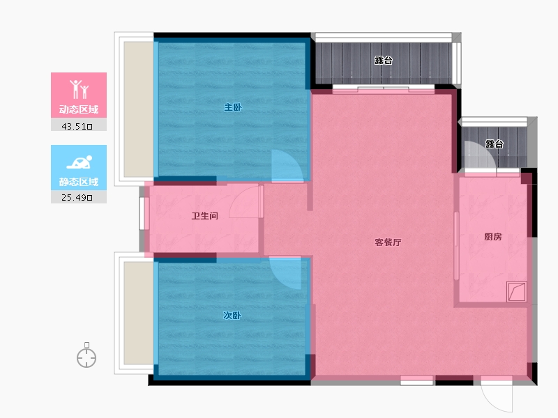 广东省-珠海市-澳门新街坊-68.00-户型库-动静分区