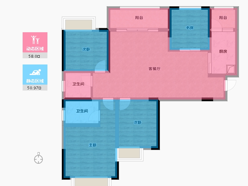 湖南省-怀化市-宏润华府-95.00-户型库-动静分区