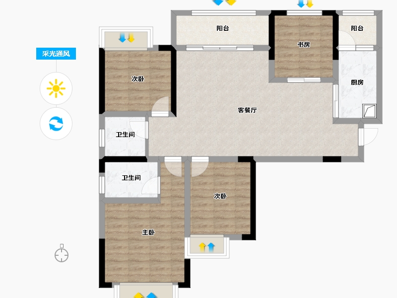 湖南省-怀化市-宏润华府-95.00-户型库-采光通风