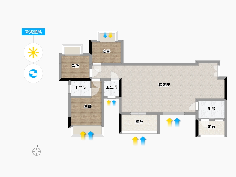 四川省-达州市-盛世豪庭二期-144.00-户型库-采光通风