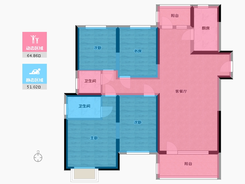 山东省-菏泽市-嘉利学府-118.40-户型库-动静分区