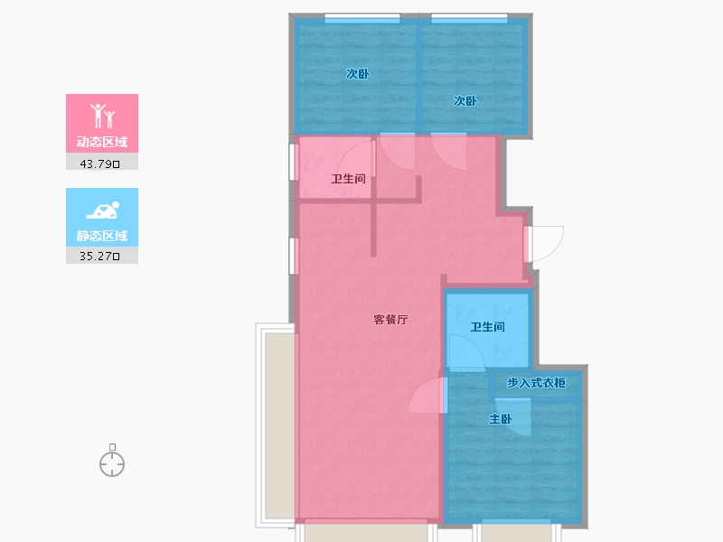 北京-北京市-招商璀璨时代-71.16-户型库-动静分区