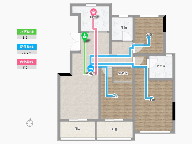 江苏省-扬州市-光明花苑-102.40-户型库-动静线