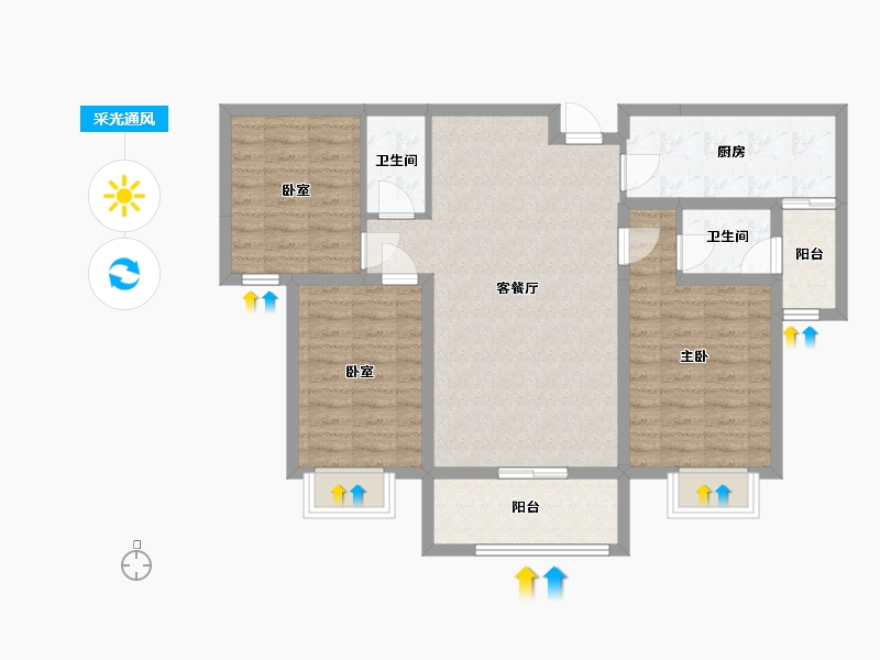 河南省-三门峡市-中隆滨河湾-96.00-户型库-采光通风